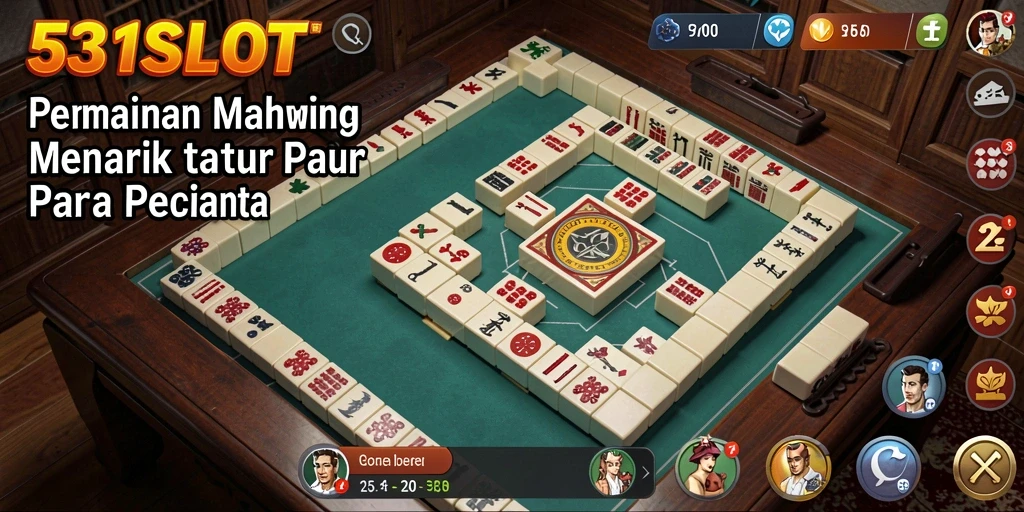 Tampilan gameplay seru dalam 531SLOT yang menampilkan Mahjong klasik.