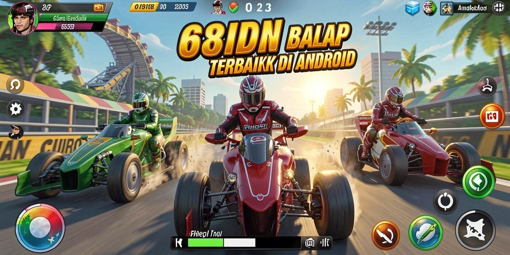 Tampilan gameplay balap seru di 68IDN.