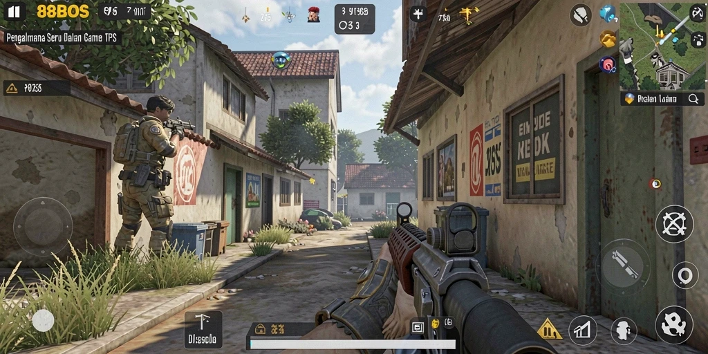 Tampilan gameplay TPS yang mendebarkan dan strategis.