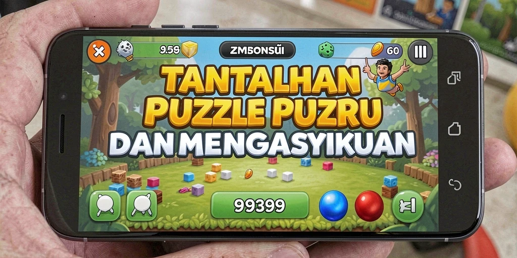 Screenshot gameplay dari 9939 yang menunjukkan berbagai tantangan Puzzle.