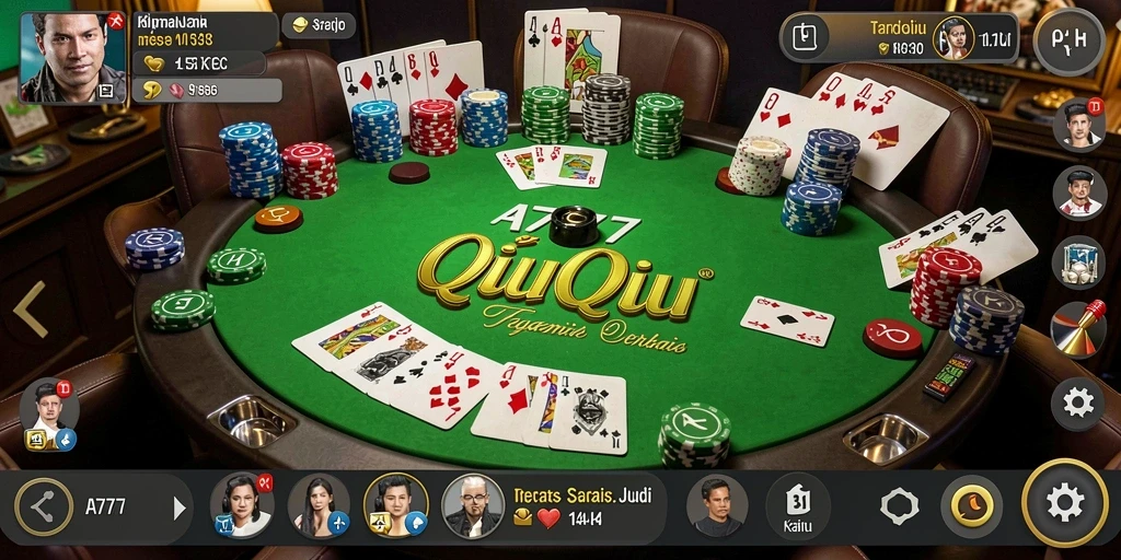 Tampilan gameplay QiuQiu yang seru dan menantang di A7777.