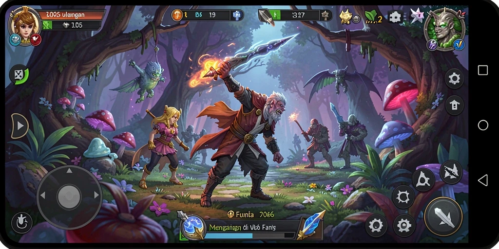 Screenshot gameplay D06 yang menggambarkan petualangan seru di dunia fantasi.