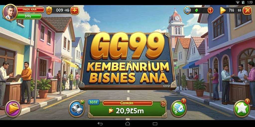 Screenshot utama GG999 menampilkan interaksi pemain dalam mengelola bisnis Tycoon.
