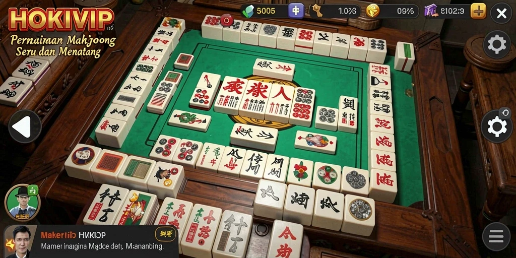 Screenshot gameplay HOKIVIP yang menunjukkan momen seru bermain Mahjong.
