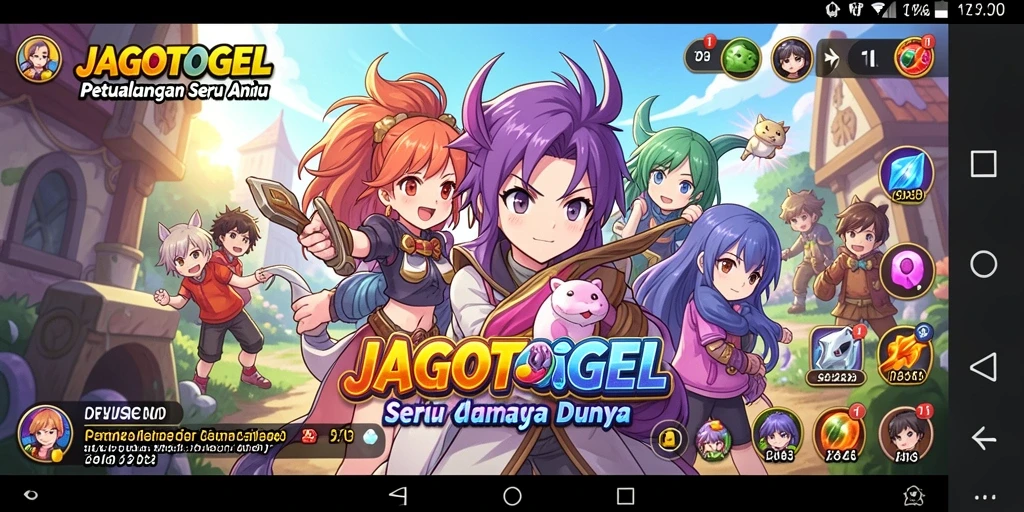 Tampilan gameplay seru dalam JAGOTOGEL dengan karakter anime.