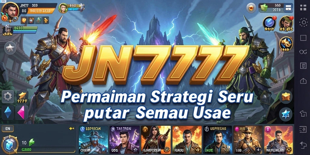 Tangkapan layar gameplay JNT777 yang menampilkan pertempuran strategis.