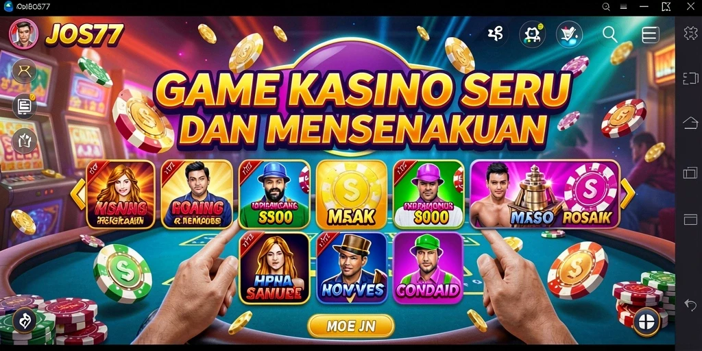 Tampilan gameplay Kasino yang menarik dan penuh warna di JOS77.