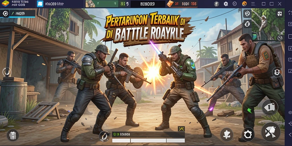Screenshot KNO89 menampilkan intensitas gameplay Battle Royale.