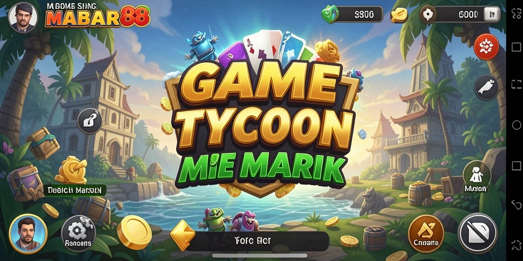 Tampilan gameplay MABAR88 dalam mengelola bisnis Tycoon.