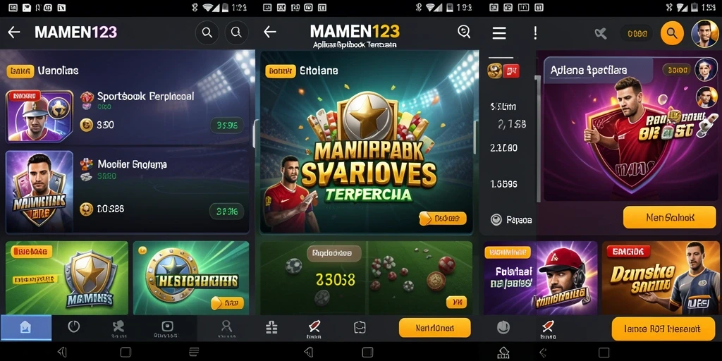 Screenshot MAMEN123 menampilkan antarmuka taruhan olahraga yang menarik.
