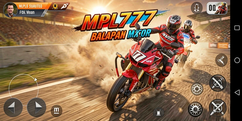 Screenshot gameplay MPL777 menampilkan aksi balap motor yang mendebarkan.