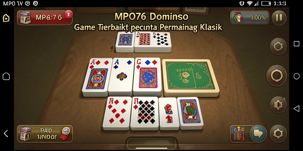 Screenshot MPO76 menampilkan permainan Domino yang seru dan interaktif.