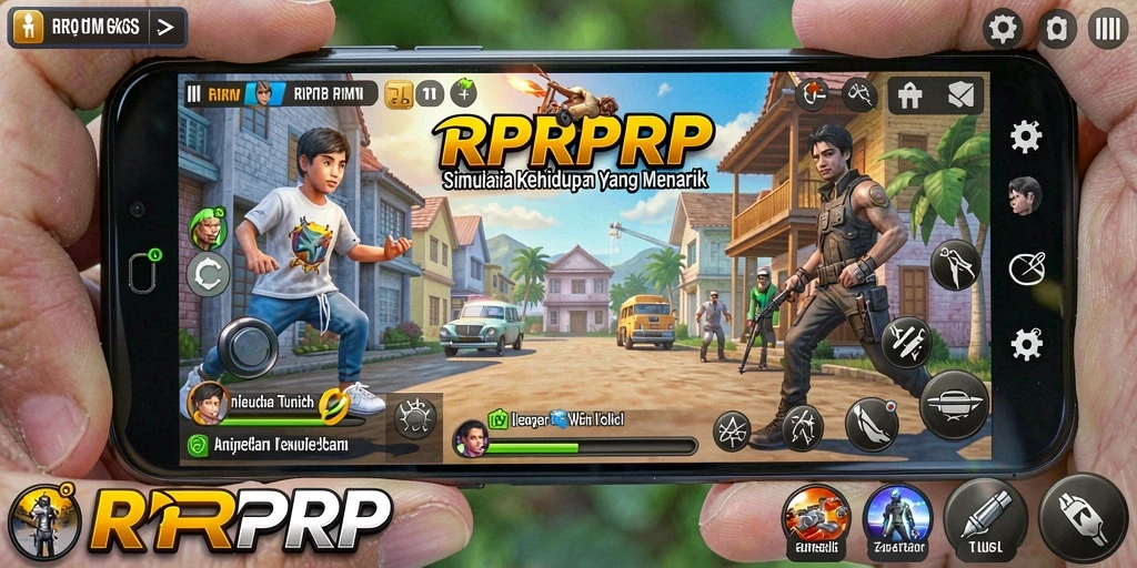 Screenshot RPRPRP menunjukkan karakter dalam gameplay simulasi yang menarik.