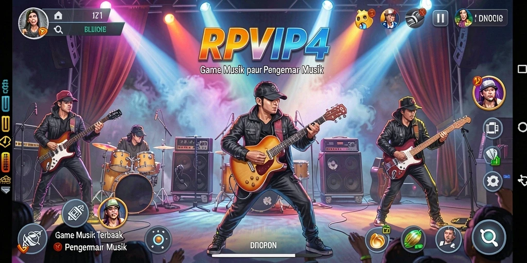 Screenshot RPVIP4 menampilkan gameplay menarik dengan berbagai tantangan musik.