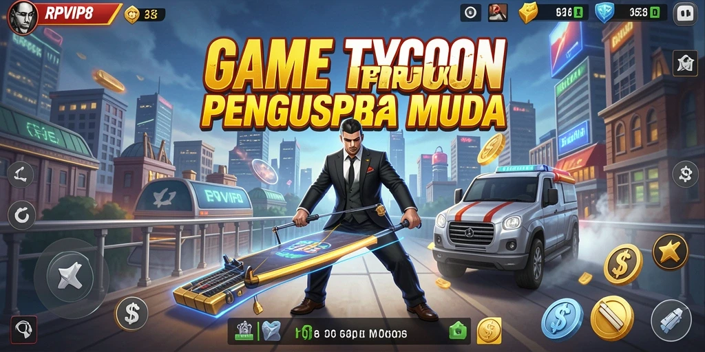Screenshot utama RPVIP8 menampilkan gameplay Tycoon yang seru.
