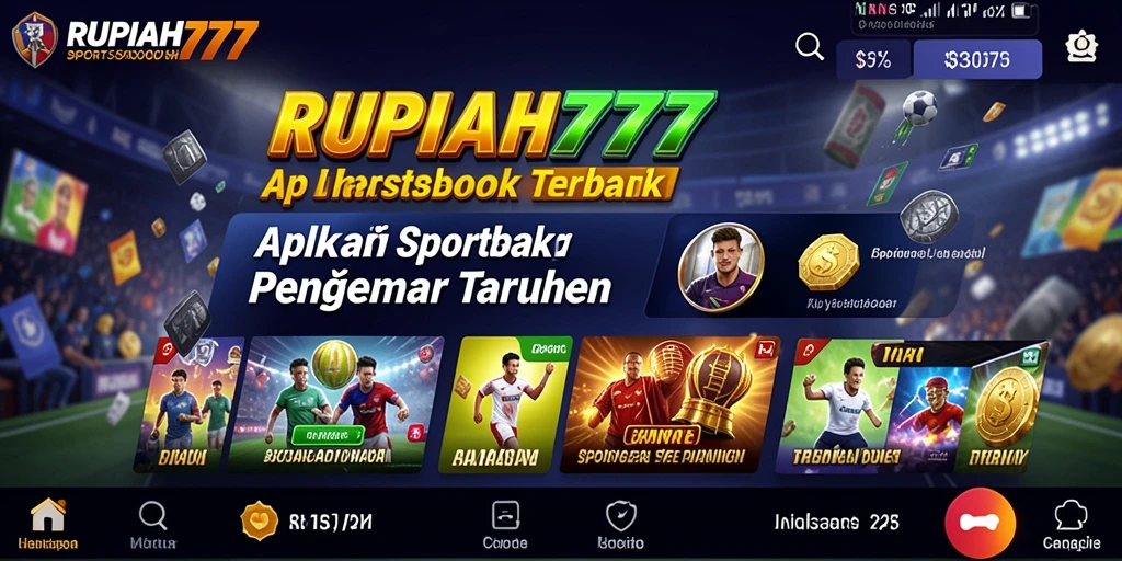 Tampilan utama aplikasi RUPIAH777 dengan berbagai pilihan taruhan olahraga.