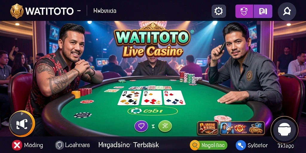 Menampilkan dealer langsung dalam sesi permainan Live Casino di WATITOTO.