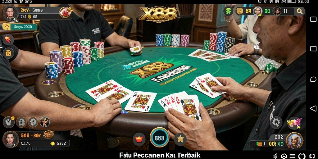 Tampilan gameplay X88 yang memukau dalam permainan poker.